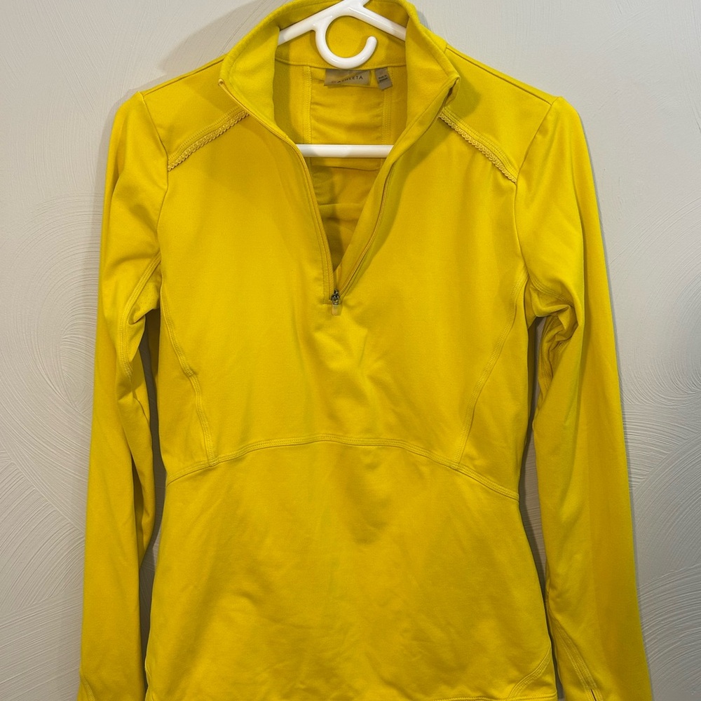 Athleta Yellow 1/4 Zip Running Top